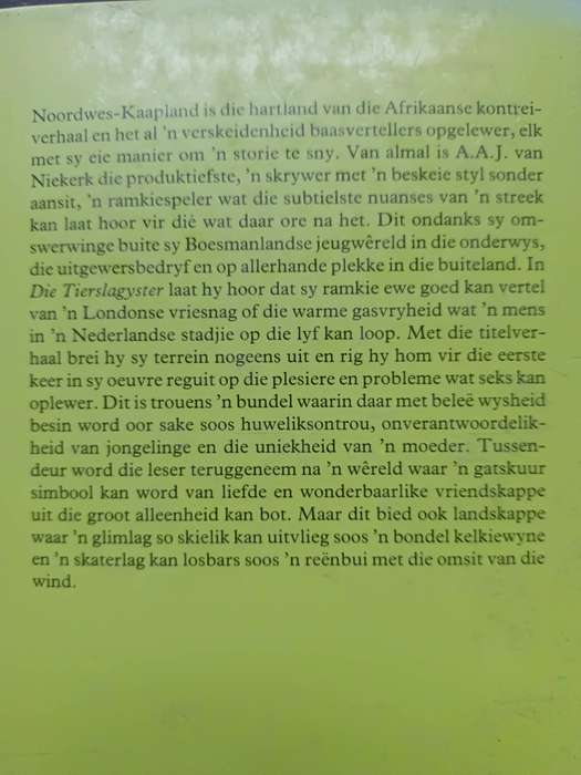 Die Tierslagyster / A.A.J. van Niekerk