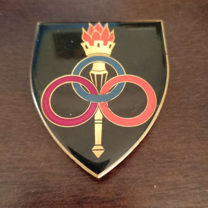 SADF, SOUTH AFRICAN ARMY ORDNANCE SERVICES SCHOOL METAL ARM FLASH