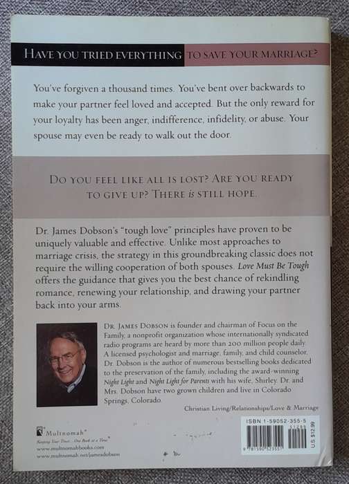 Love must be tough - James Dobson