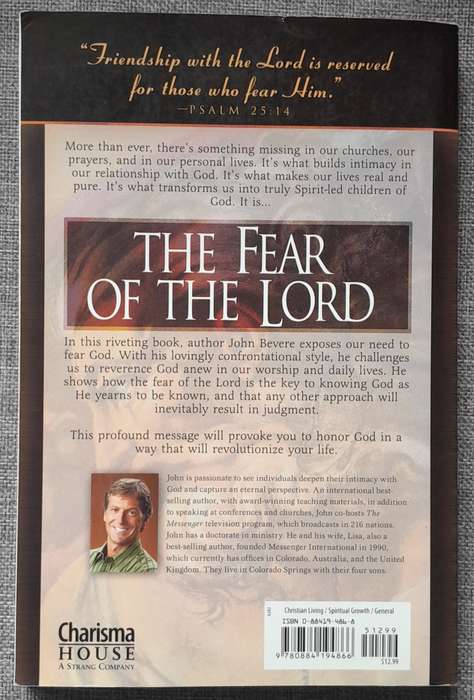 The Fear of the Lord - John Bevere (R20 discount if combined with another order)