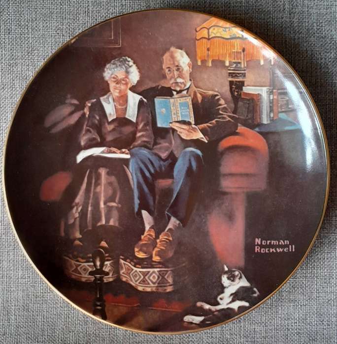 Set of 4 Norman Rockwell Designer Plates