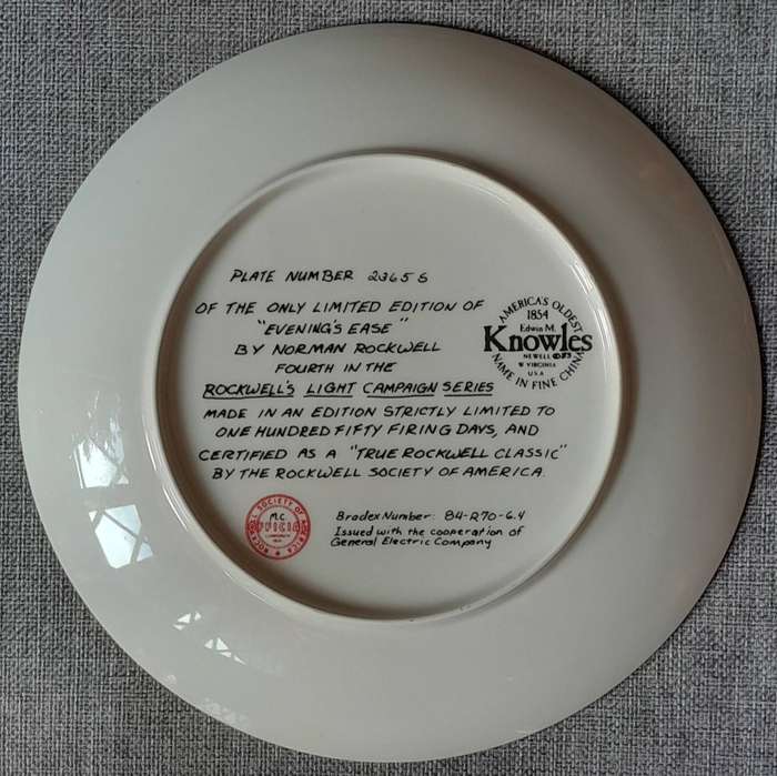 Set of 4 Norman Rockwell Designer Plates
