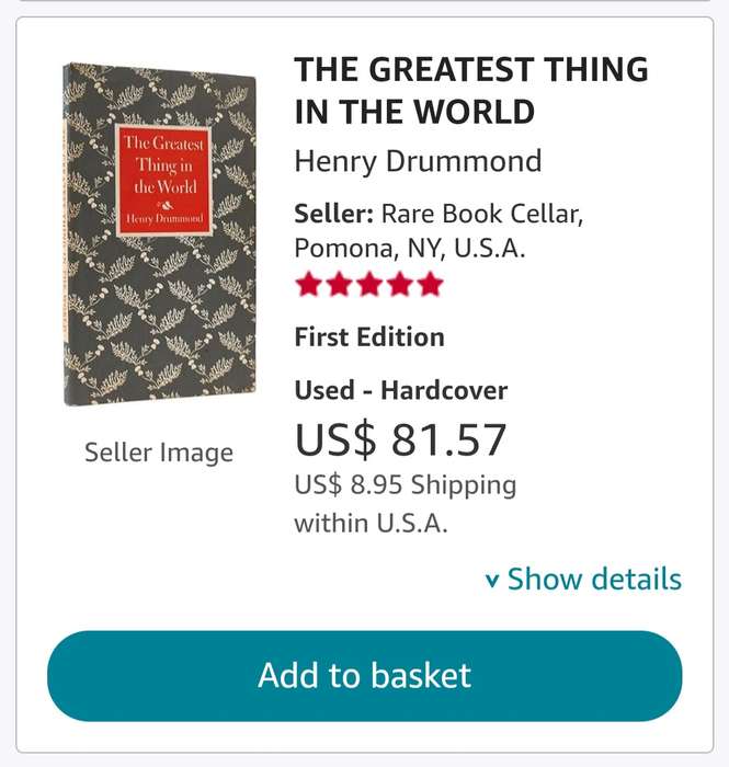 The Greatest thing in the world - Henry Drummond (Hardcover)