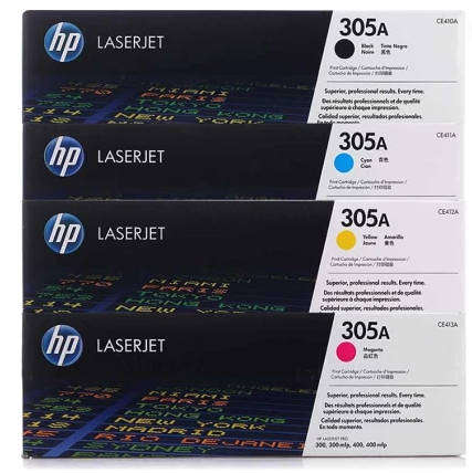 HP 305A (CE410A, CE411A, CE412A, CE413A) Original Toner Cartridges Full Colors Set B,C/M/Y
