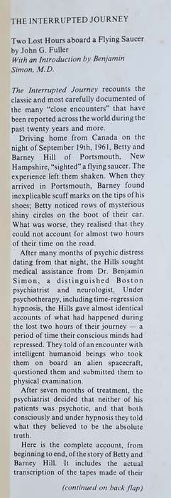 The Interrupted Journey - Two lost hours aboard a flying saucer (Non-Fiction)
