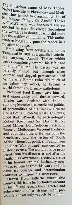 There was a Man - The Life and Times of Sir Arnold Theiler of Onderstepoort.