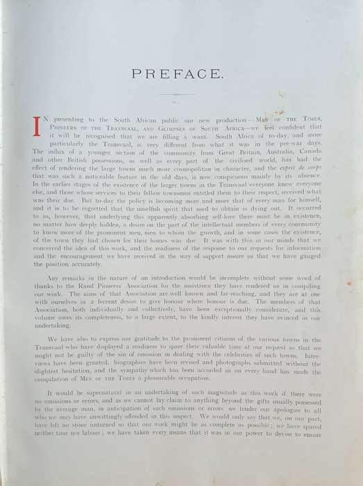 * 1905 * Men of the Times, Pioneers of the Transvaal.