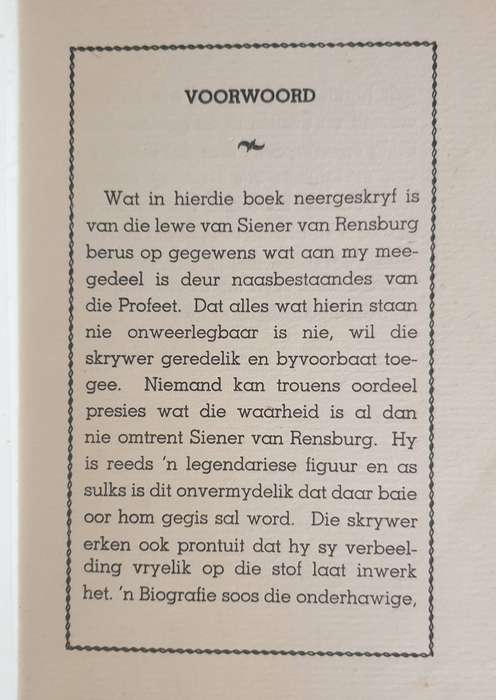* Skaars * (1941)Profeet en Krygsman - Siener van Rensburg (Sybrand Botha)