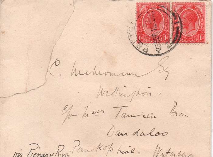 1913-24 - Union KGV Definitive Selection of 6 x covers in Used-condition