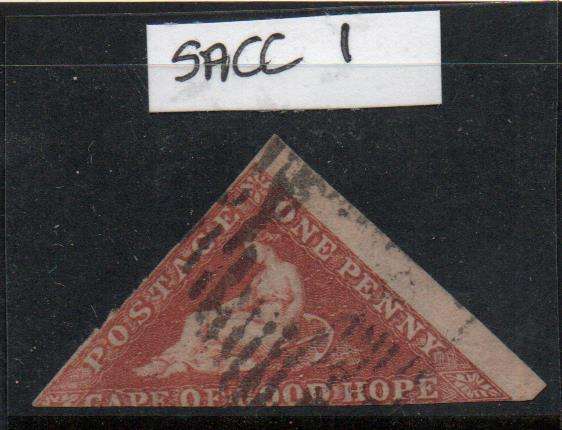 Scarce 1853 COGH Perkins Bacon 1d Triangle in used condition