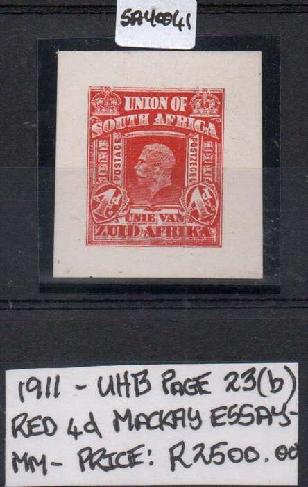 1911 Union Mackay Essay - 4d Red in MM-condition