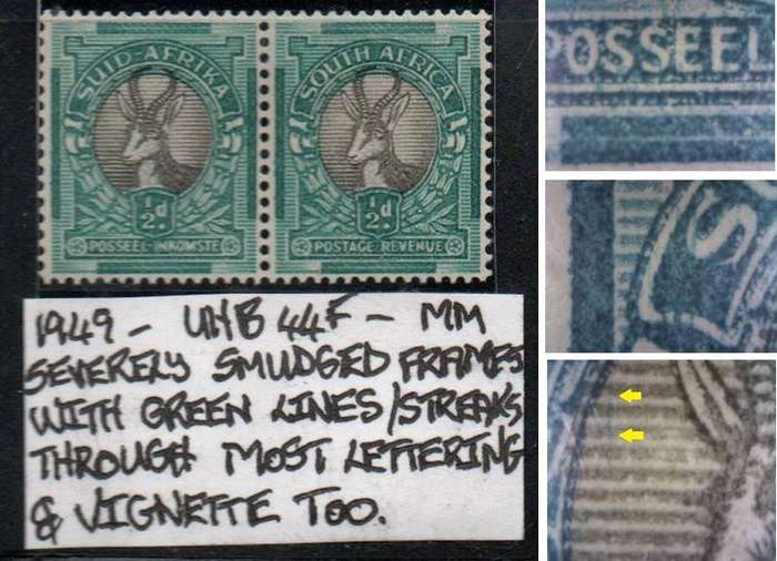 1949 Hyphenated & Screened Definitive 1/2d-pair with variety in MM-condition