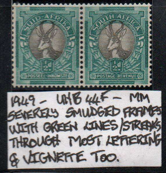 1949 Hyphenated & Screened Definitive 1/2d-pair with variety in MM-condition