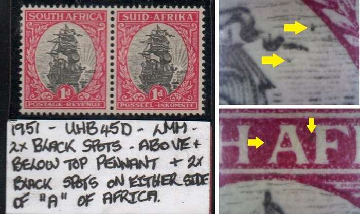 1951 Hyphenated & Screened Definitive 1d-pair with varieties in LMM-condition