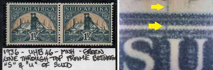 1936 Hyphenated Definitive 1 1/2d-pair with variety in MNH-condition