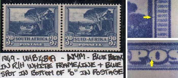 1949 Hyphenated & Screened Definitive 3d-pair with varieties in LMM-condition