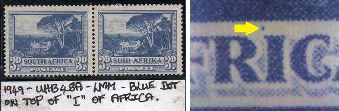 1949 Hyphenated & Screened Definitive 3d-pair with variety in LMM-condition