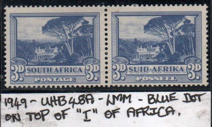 1949 Hyphenated & Screened Definitive 3d-pair with variety in LMM-condition