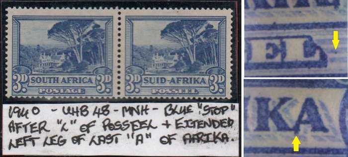1940 Hyphenated Definitive 3d-pair with varieties in MNH-condition