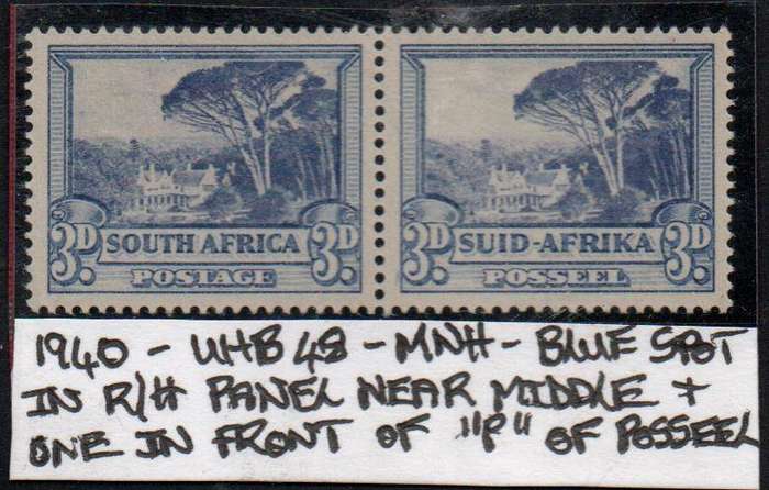 1940 Hyphenated Definitive 3d-pair with varieties in MNH-condition
