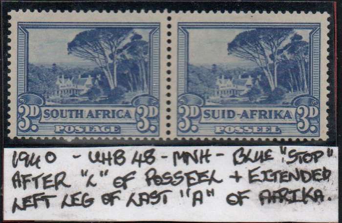 1940 Hyphenated Definitive 3d-pair with varieties in MNH-condition