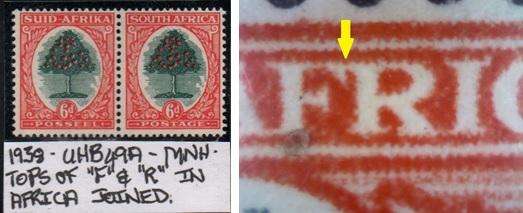 1938 Hyphenated Definitive 6d-pair with variety in MNH-condition