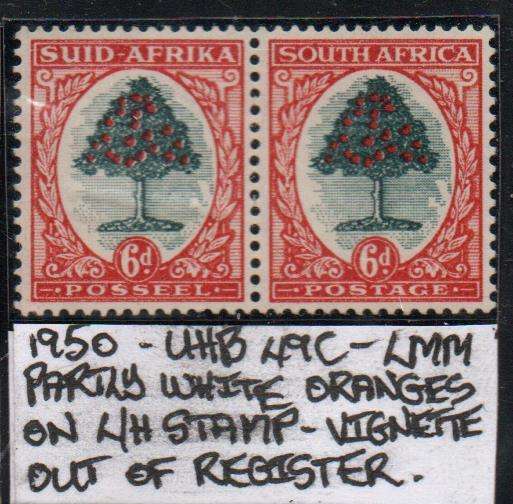 1950 Hyphenated & Screened Definitive 6d-pair with variety in LMM-condition