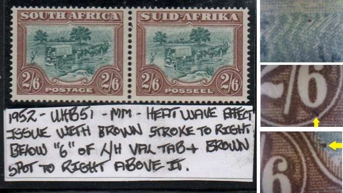 1952 Hyphenated & Screened Definitive 2s 6d-pair with variety in MM-condition
