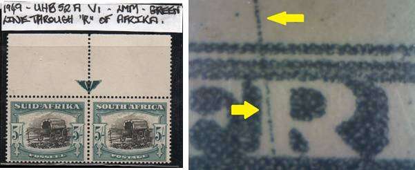 1949 Hyphenated & Screened Definitive 5s-Arrow pair with listed variety in LMM-condition