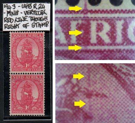 1943 Hyphenated & Screened Definitive 1d-coil pair with variety in MNH-condition
