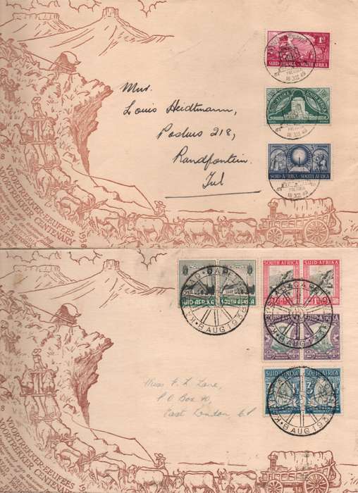 Union Voortrekker  bundle of 10 covers with various cancels (some scarce) in used-condition