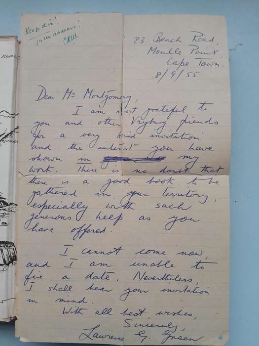 Something Rich and Strange - Lawrence G. Green - First Edition 1962. Signed and letter from Author