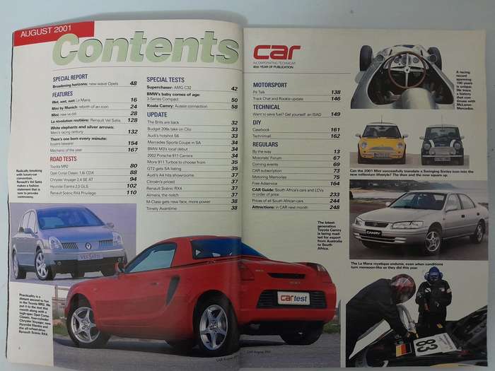CAR MAGAZINE - July 2001 and August 2001.