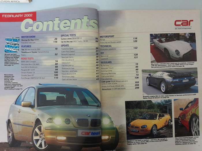 CAR MAGAZINE - January 2002 and February 2002.