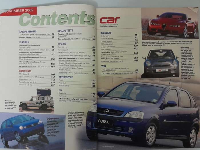 CAR MAGAZINE - November 2002 and December 2002.