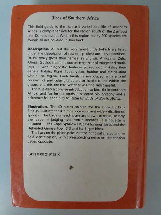 A Field Guide to the Birds of Southern Africa - Nature lover's library - O.P.M. Prozesky