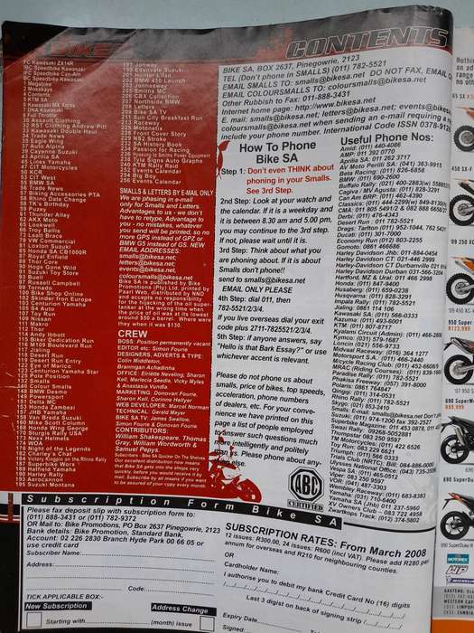 BIKE SA MAGAZINE - December 2008 and December 2009.