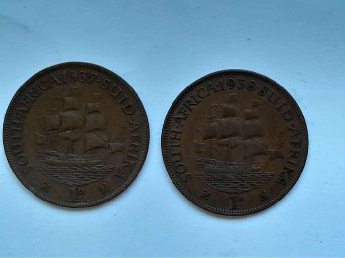 1937 & 1938 1 Penny - George VI