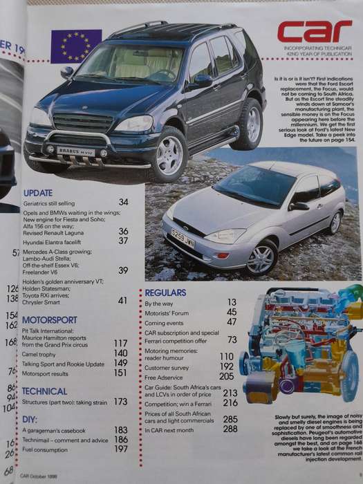 CAR MAGAZINE - October 1998.
