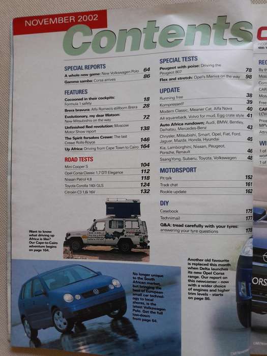CAR MAGAZINE - November 2002.