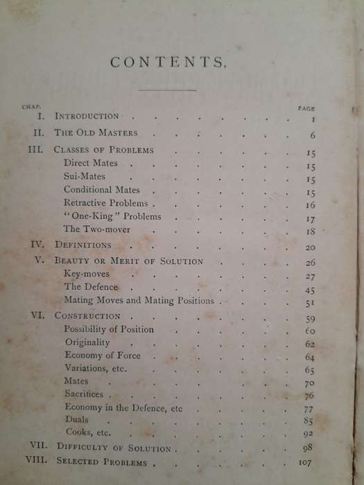 The Two-Move Chess Problem by B.G. LAWS - First Edition 1890