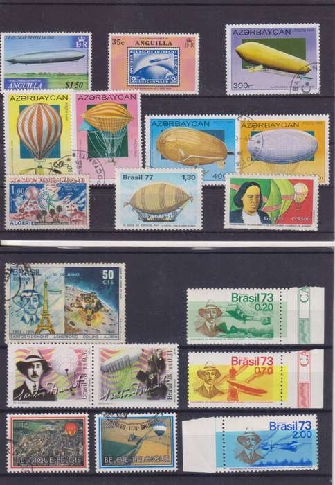 R15 SALE - COLLECTION OF THEMATIC STAMPS - AIRSHIPS, HOT AIR BALLOONS