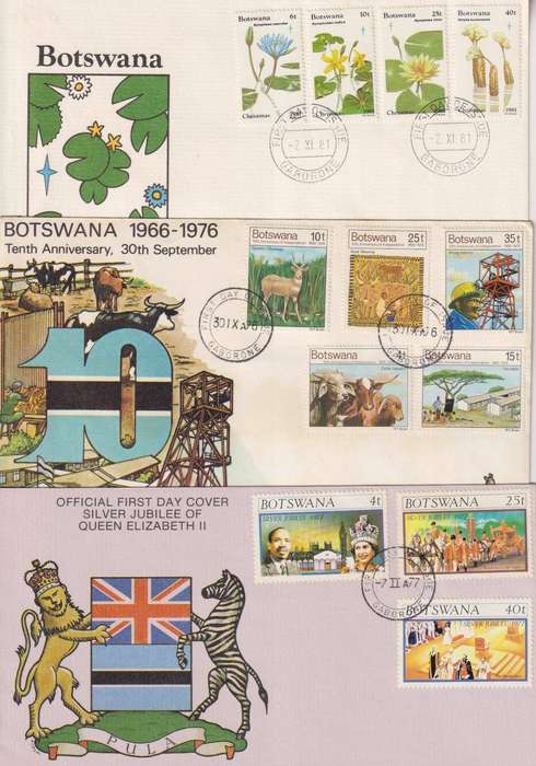 R10 SALE - 3 X BOTSWANA FDC'S