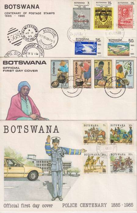 R10 SALE - 3 X BOTSWANA FDC'S