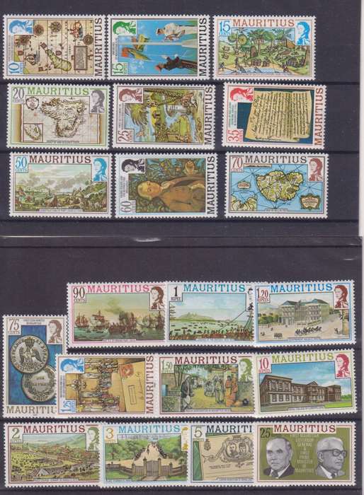 R75 SALE - MAURITIUS STAMP SET - 1978 Maps and Historical Events - MNH
