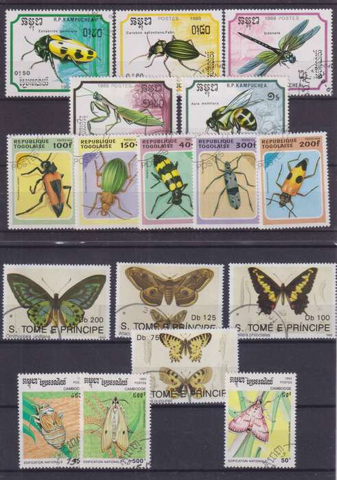 R15 SALE - COLLECTION OF THEMATIC STAMPS - INSECTS