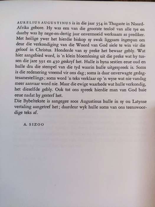 Lewende Woorde Van Augustinus, Gedagtes uit sy preke - A.Sizoo Ed.