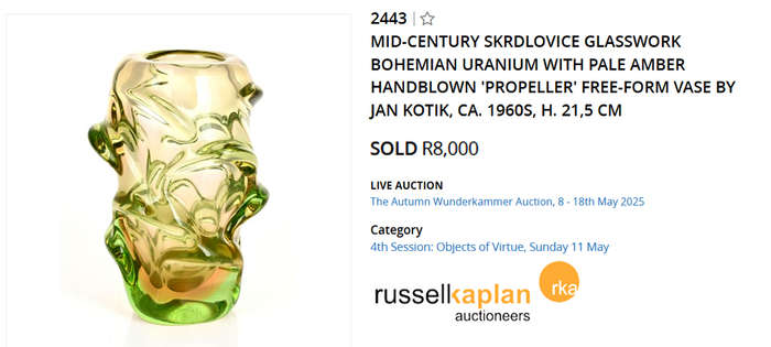 Hallmark Design: Skrdlovice Atlas Glass Vase by Jan Kotik, 1955