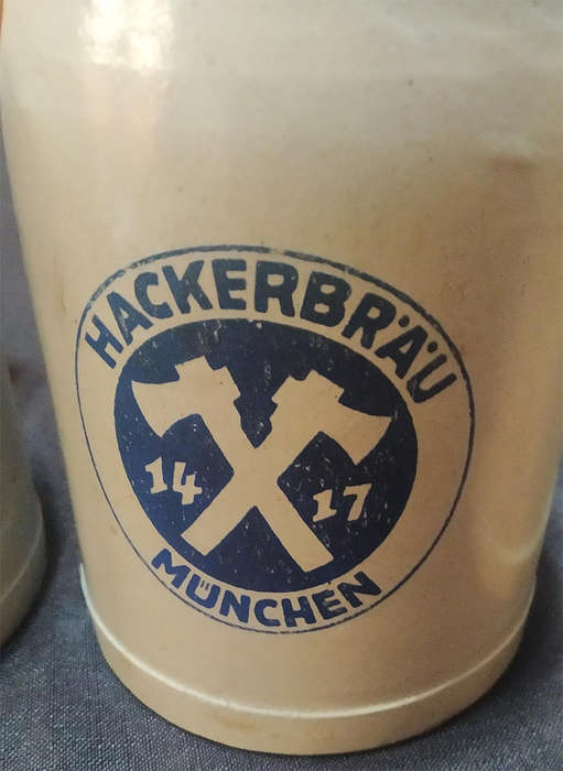 3 x Vintage Hackerbrau Munchen 1417 Ceramic Beer Mugs