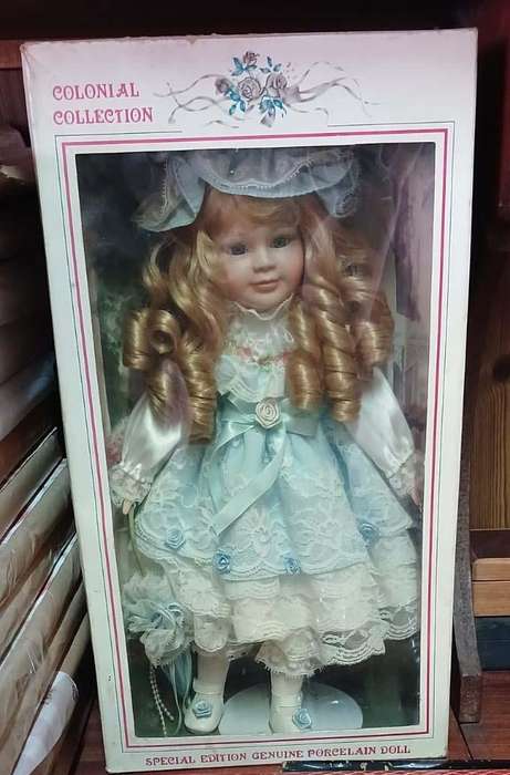 Colonial Collection Special Edition Genuine Porcelain Doll on Stand in Original Box